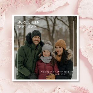 Cartes Pour Fêtes Annuelles Plus de joie cette année moderne Noël de famille