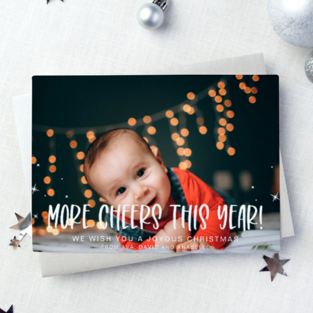 Cartes Pour Fêtes Annuelles Plus de joie cette année | Photo bébé Noël (Créateur téléchargé)