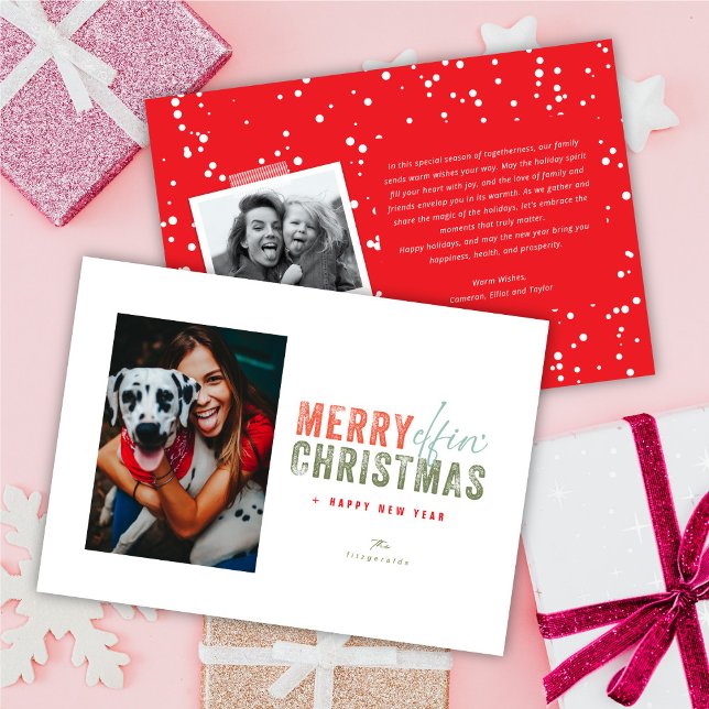 Cartes Pour Fêtes Annuelles Plus De Jours De Fête Épuisés Simple Photo De Noël (Créateur téléchargé)