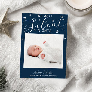 Cartes Pour Fêtes Annuelles Plus de nuits silencieuses Annonce de naissance de