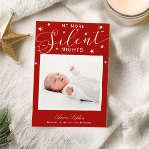 Cartes Pour Fêtes Annuelles Plus de nuits silencieuses Annonce de naissance de