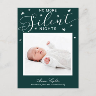 Cartes Pour Fêtes Annuelles Plus de nuits silencieuses Annonce de naissance de