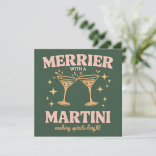 Cartes Pour Fêtes Annuelles Plus joyeux avec un Martini Noël Cocktail Fêtes 