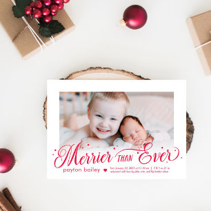 Cartes Pour Fêtes Annuelles Plus Joyeux Que Jamais EDITABLE COLOR Nouveau Bébé