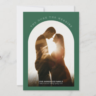 Cartes Pour Fêtes Annuelles Plus la grossesse plus Merrier moderne photo vert