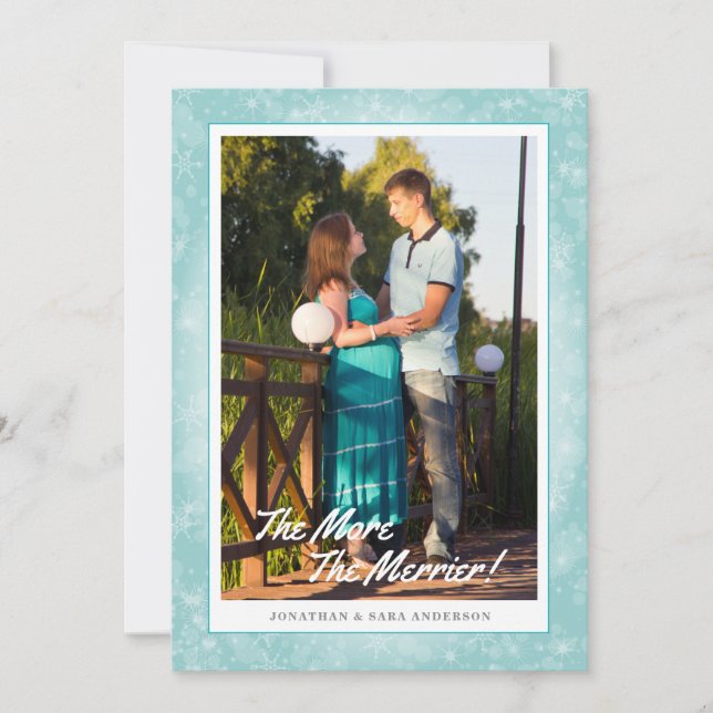 Cartes Pour Fêtes Annuelles Plus la photo verticale de Merrier Noël (Devant)