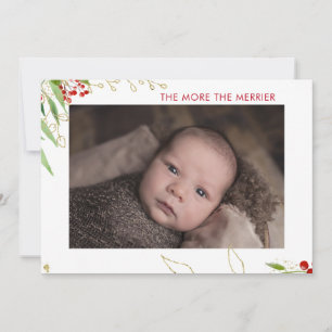 Cartes Pour Fêtes Annuelles Plus Le Merrier Est Merrier   Bébé Multi Photo Rou