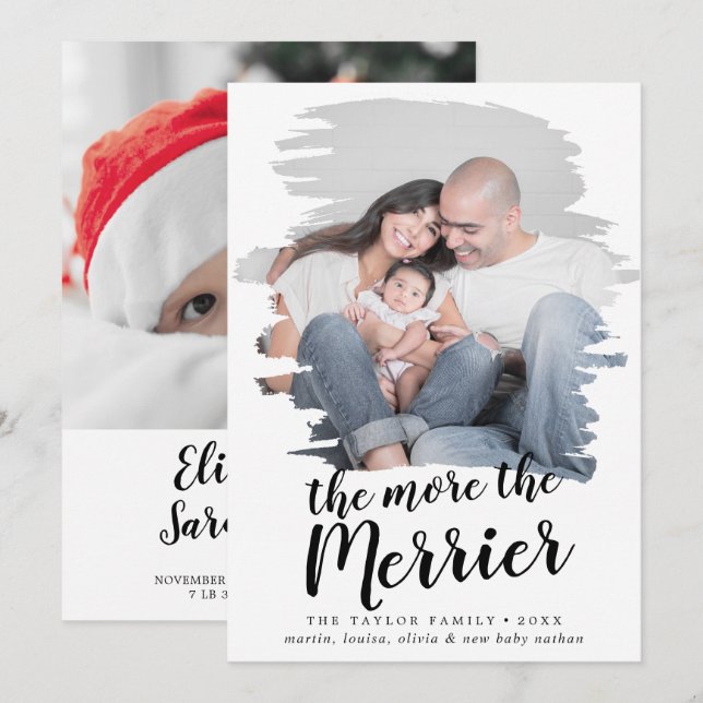 Cartes Pour Fêtes Annuelles Plus Le Merrier Est Merveilleux (Devant / Derrière)