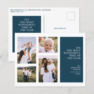 Cartes Pour Fêtes Annuelles Plus merveilleux temps noël multi photo announs