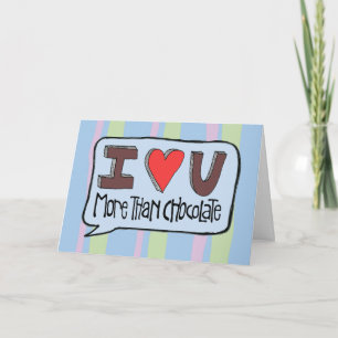 Cartes Pour Fêtes Annuelles Plus que le chocolat avec des rayures Valentine