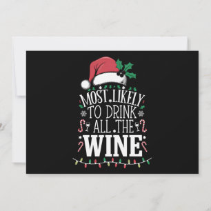 Cartes Pour Fêtes Annuelles Plus susceptible de boire tout le vin de Noël en f