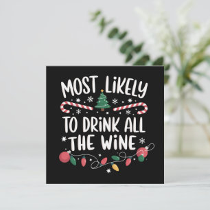 Cartes Pour Fêtes Annuelles Plus Susceptible De Boire Tout Le Vin Famille Asso