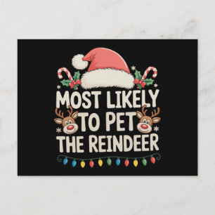 Cartes Pour Fêtes Annuelles Plus susceptible de caresser le renne Noël apparie