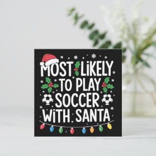 Cartes Pour Fêtes Annuelles Plus susceptible de jouer au football avec Santa F