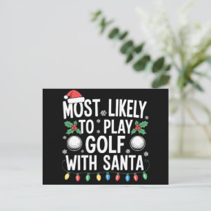 Cartes Pour Fêtes Annuelles Plus susceptible de jouer au golf avec Santa Famil