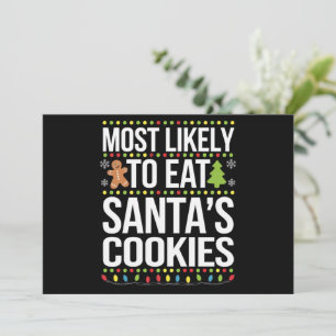 Cartes Pour Fêtes Annuelles Plus susceptible de manger les cookies de Noël du