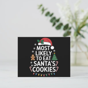 Cartes Pour Fêtes Annuelles Plus susceptible de manger les cookies du Père Noë