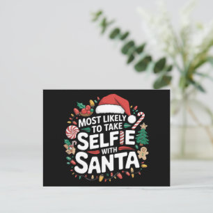 Cartes Pour Fêtes Annuelles Plus susceptible de prendre un selfie avec Santa F