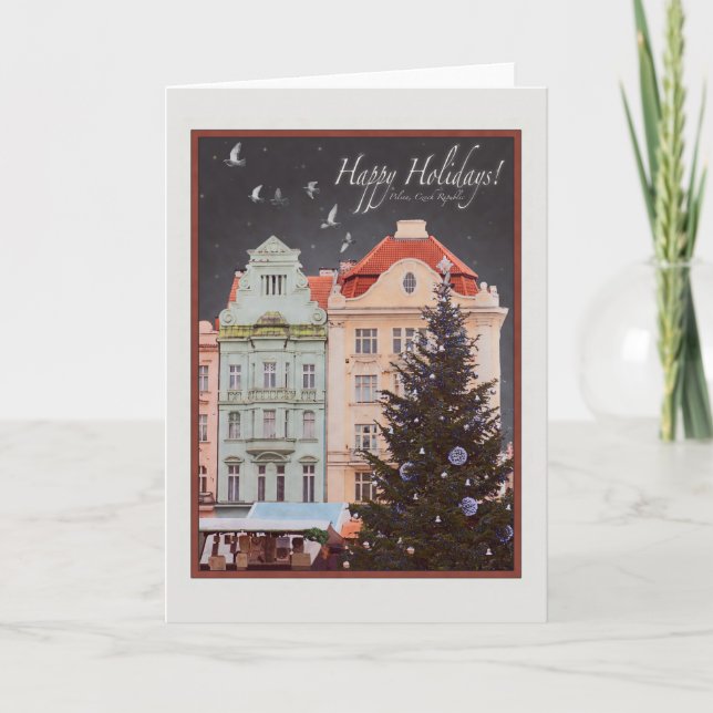 Cartes Pour Fêtes Annuelles Plzen - arbre de Noël (WR) (Devant)