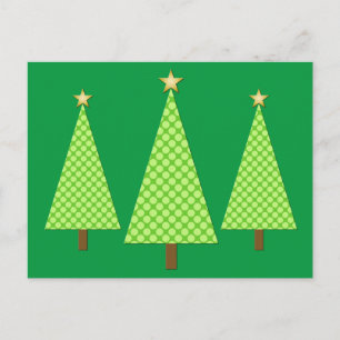 Cartes Pour Fêtes Annuelles Pneuka vert citron vert pois des arbres de Noël mo