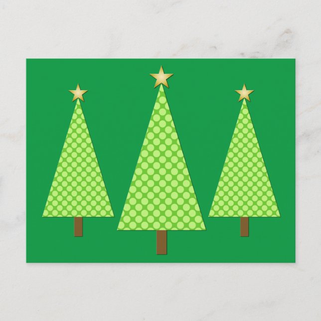 Cartes Pour Fêtes Annuelles Pneuka vert citron vert pois des arbres de Noël mo (Devant)