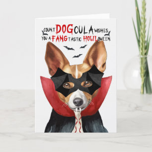 Cartes Pour Fêtes Annuelles Podengo Chien drôle Nombre de DOGcula Halloween