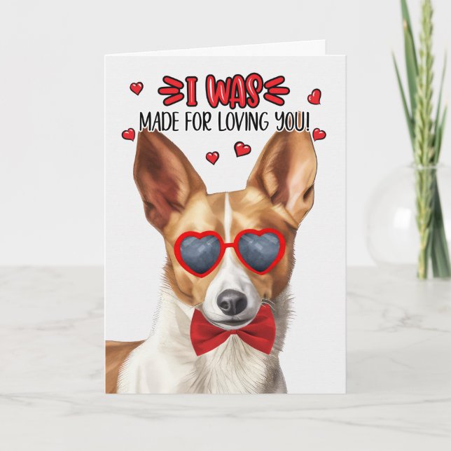 Cartes Pour Fêtes Annuelles Podengo Chien fait pour vous aimer Valentine (Devant)