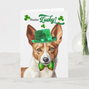 Cartes Pour Fêtes Annuelles Podengo Chien Feelin' Lucky St Patrick's Day