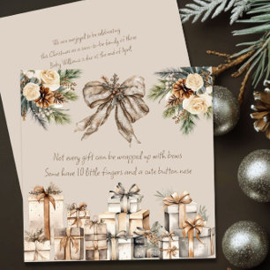 Cartes Pour Fêtes Annuelles Poème de Noël neutre pour annonce de grossesse Rub