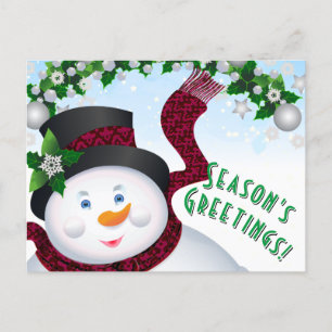Cartes Pour Fêtes Annuelles Poème de Noël Snowman