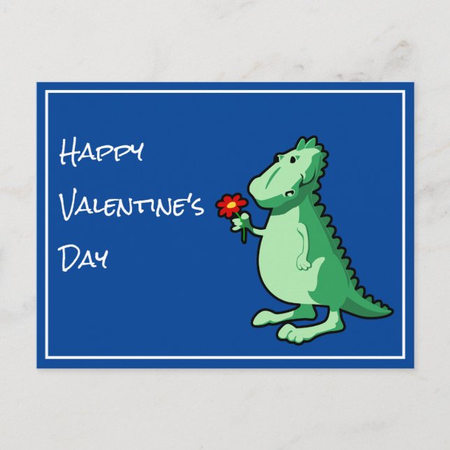 Cartes Pour Fêtes Annuelles Poème et dinosaure Saint Valentin (Devant)