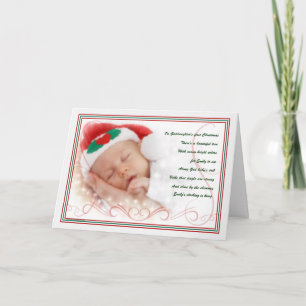 Cartes Pour Fêtes Annuelles Poème personnalisé pour le 1er Noël de ma filleule