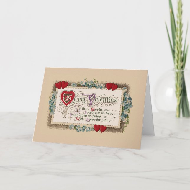 Cartes Pour Fêtes Annuelles Poème Valentine (Devant)