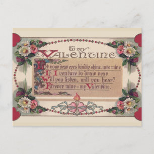 Cartes Pour Fêtes Annuelles Poème Valentine