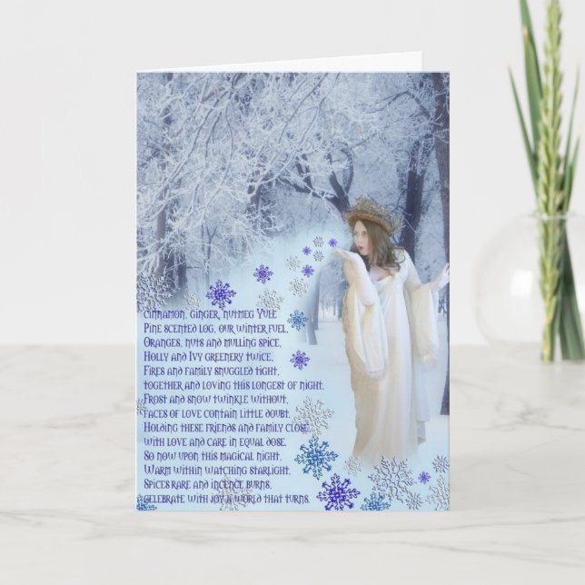 Cartes Pour Fêtes Annuelles Poème Yuletide (Devant)