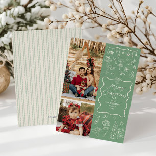 Cartes Pour Fêtes Annuelles Poignée à charpente ondulée Joyeux Noël 2 Photo