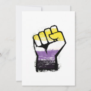 Cartes Pour Fêtes Annuelles Poing de protestation de fierté non binaire