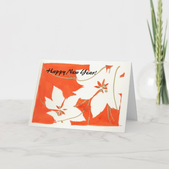 Cartes Pour Fêtes Annuelles Poinsetia (Devant)