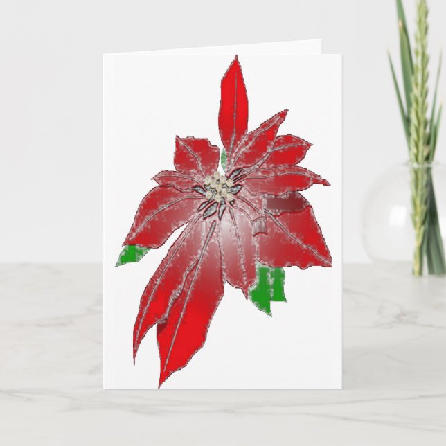 Cartes Pour Fêtes Annuelles poinsetta (Devant)