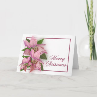 Cartes Pour Fêtes Annuelles Poinsetta rose