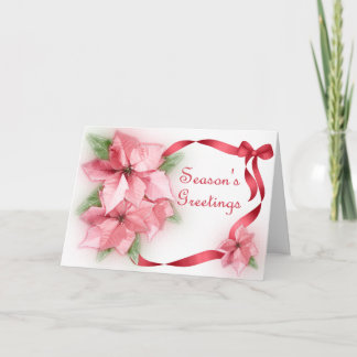 Cartes Pour Fêtes Annuelles Poinsettas rose