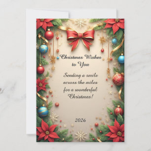 Cartes Pour Fêtes Annuelles Poinsettia Fleurs Dorées Élégant Éclat des Fêtes
