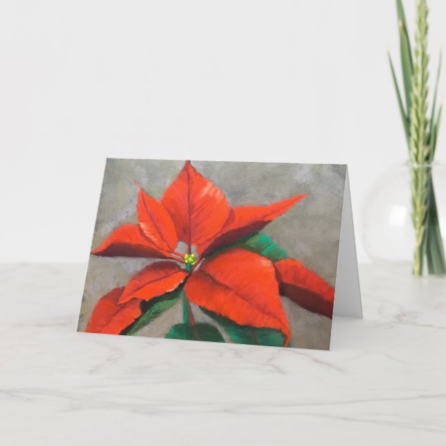 Cartes Pour Fêtes Annuelles Poinsettia Folded Holiday Card (Devant)