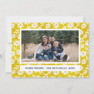 Cartes Pour Fêtes Annuelles Poinsettia jaune Photo de vacances sur mesure