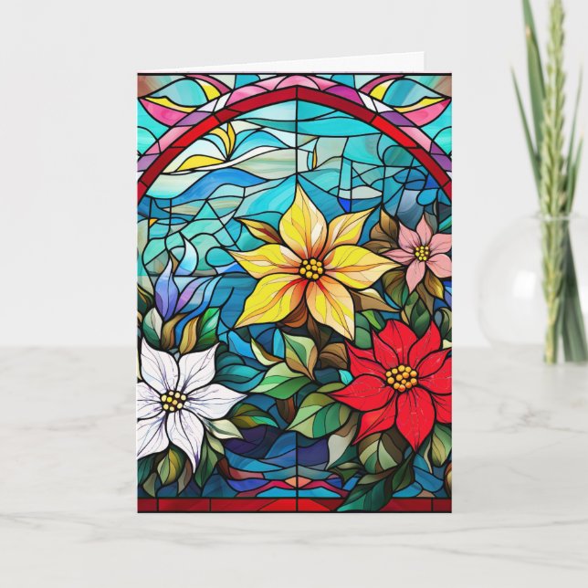 Cartes Pour Fêtes Annuelles Poinsettias (Devant)