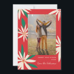Cartes Pour Fêtes Annuelles Poinsettias vintage Photo de Noël Vertical<br><div class="desc">Customisez avec votre salutation ou message pour la saison des fêtes. Image originale de Becky Nimoy. Ajoutez une photo au dos ou un message. Motif peut être supprimé si vous le souhaitez</div>