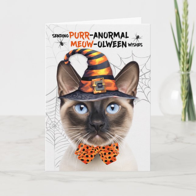 Cartes Pour Fêtes Annuelles Point de phoque Chat siamois PURRanormal MEOWolwee (Devant)