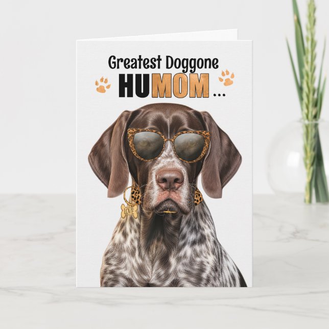 Cartes Pour Fêtes Annuelles Pointer Dog Greatest HuMOM Fête des Mères (Devant)