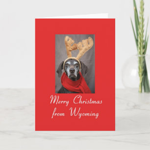 Cartes Pour Fêtes Annuelles Pointeur de rennes de Wyoming x mas