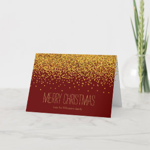Cartes Pour Fêtes Annuelles Points Confetti Gold et Red Glam Noel